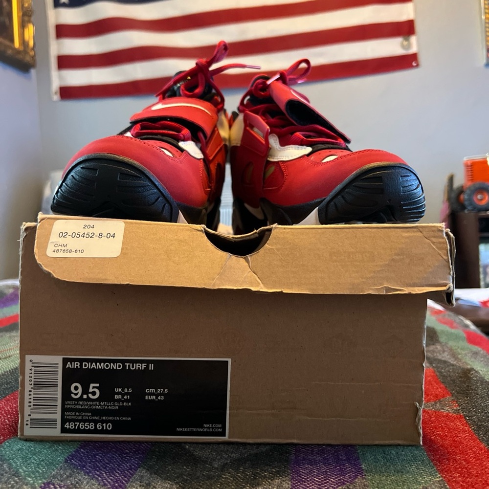 Nike Air Diamond Turf II Sneakers 49ers - Red and Black